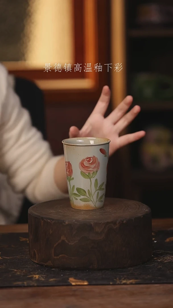 陶瓷景德镇高温釉下手绘陶瓷@L361@