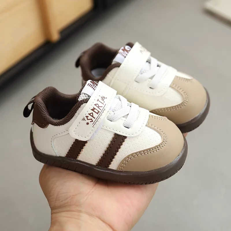 宝宝鞋子0-1-2岁新款女童软底鞋透气皮面男童 德训鞋婴儿学步鞋