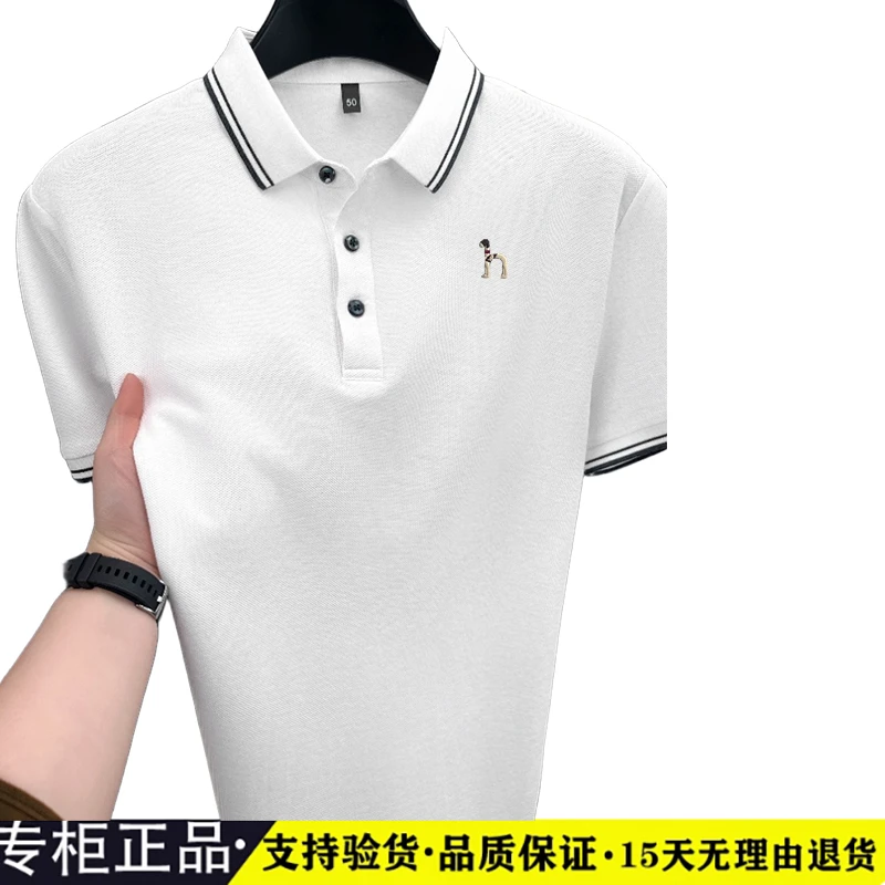 男士polo衫2025夏季新款翻领短袖T恤透气高级休闲宽松上衣