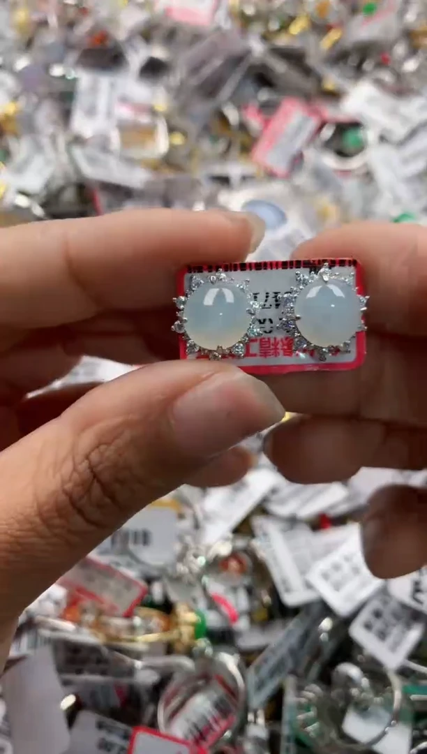 银S925镶嵌戒指翡翠10     7