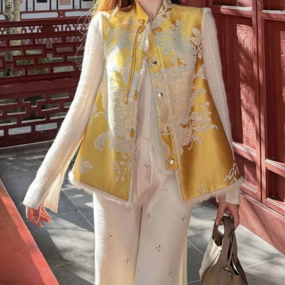 【锦棠】2025冬季新中式提花兔毛短款皮草2025D0957-芙姿FZ--七七