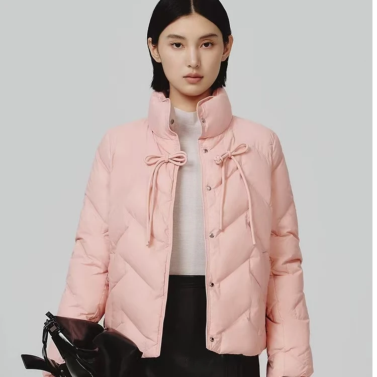 迪卡轩轻薄显瘦外套短款时尚休闲百搭连帽保暖秋冬立领冬季