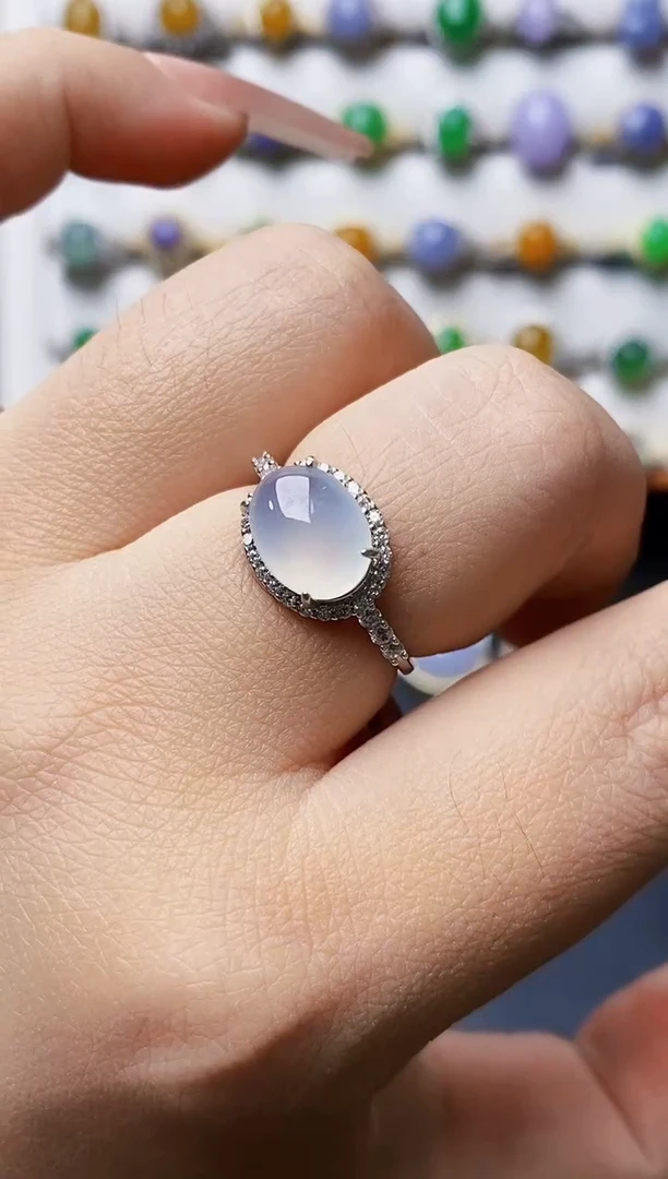 银S925镶嵌戒指翡翠0313