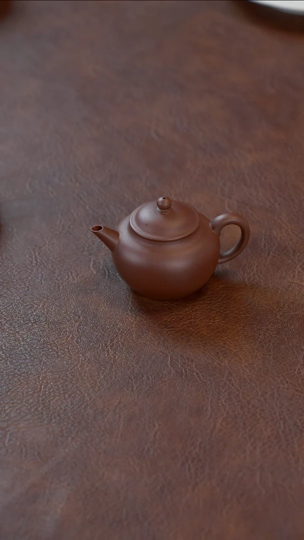 茶壶紫砂腰线水平壶 全手紫泥130CC