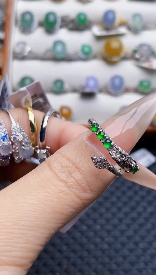 银S925镶嵌戒指翡翠2169