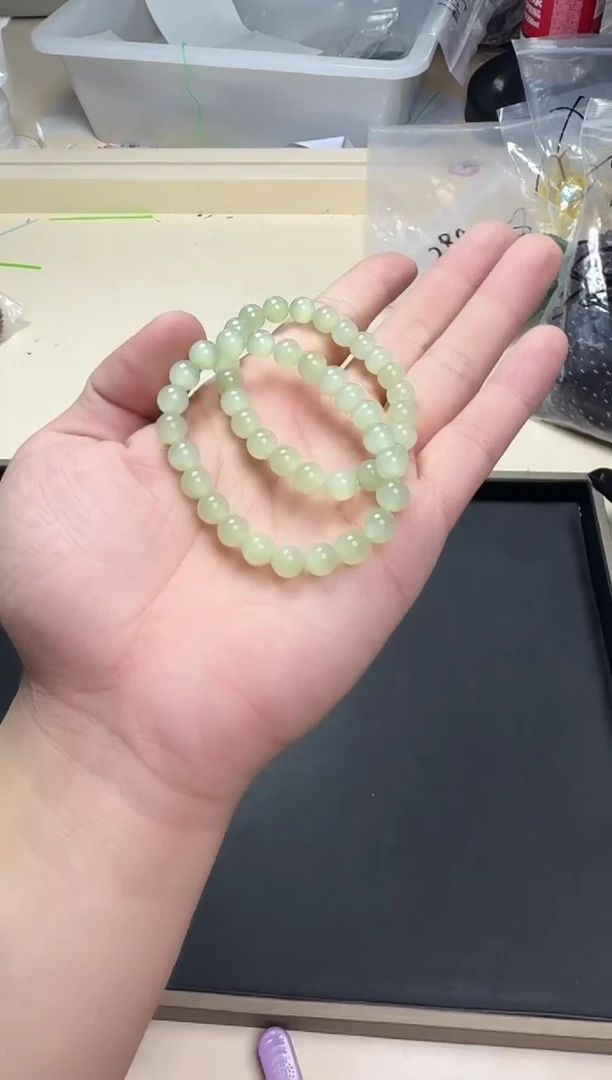 手串未镶嵌和田玉和田玉冰猫眼手串卡8多样性发其一