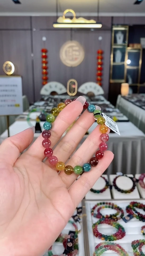 老矿碧玺单圈手串8mm+未镶嵌碧玺hon多样性发货一条