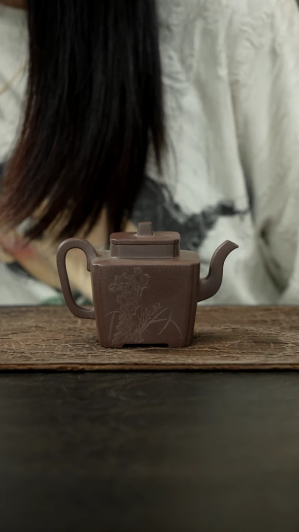 茶壶紫砂慧*全手天青泥同春壶170cc