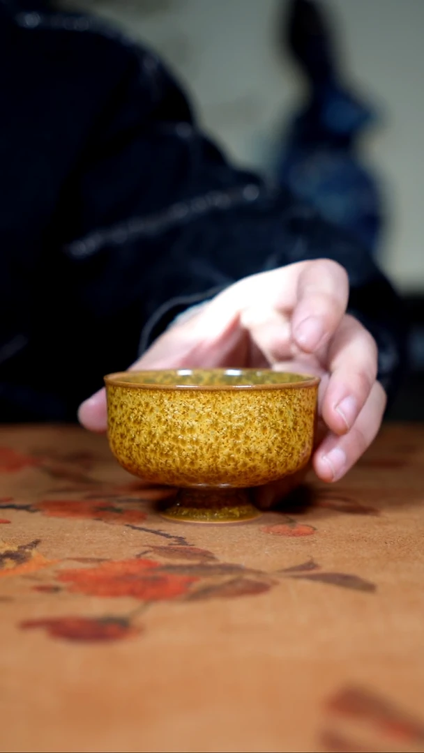 原矿石钧瓷茶器摆件