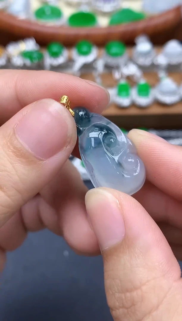 颈饰18K金镶嵌翡翠281-中国好珍宝