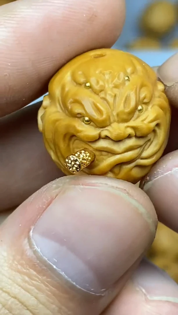 猴头核桃吊坠四目 烟鬼 重工