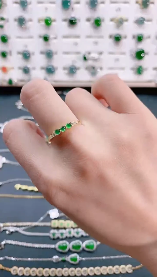 【闪购商品】翡翠戒指银S925镶嵌天然翡翠