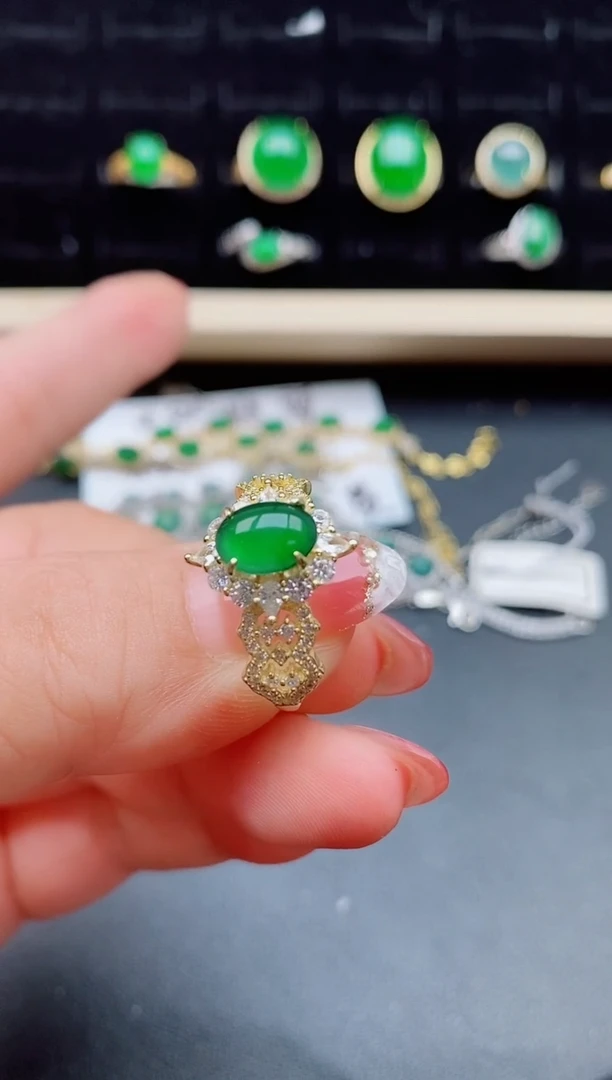 【闪购商品】翡翠戒指银S925镶嵌5080550