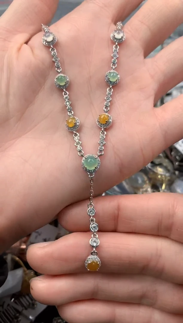 银S925镶嵌戒指翡翠666   1