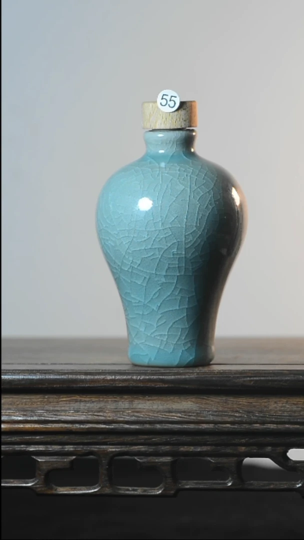 55号微瑕梅瓶酒瓶清凉寺汝瓷
