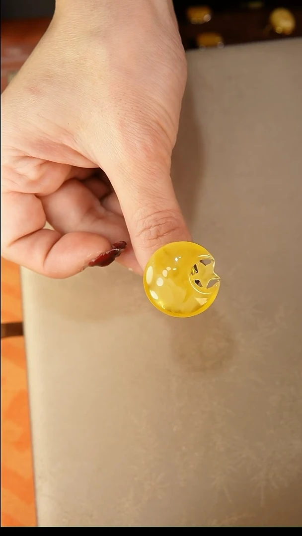 【闪购商品】琥珀戒指银S925镶嵌戒指
