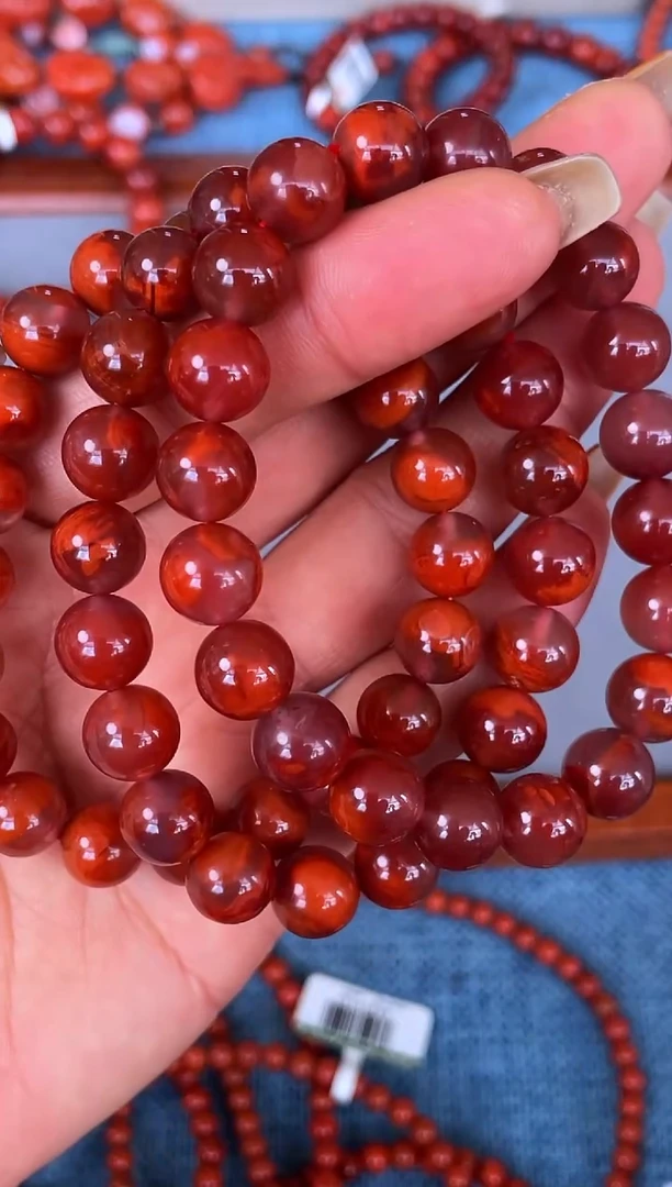 未镶嵌手串南红玛瑙N28凉山瓦西料妖火焰单圈多样性发其一