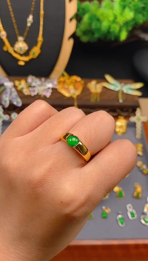 【闪购商品】翡翠戒指银S925镶嵌蛋面戒指