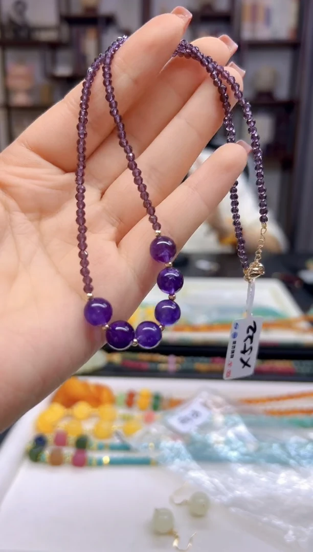 【闪购商品】紫晶颈饰未镶嵌DIY款X522
