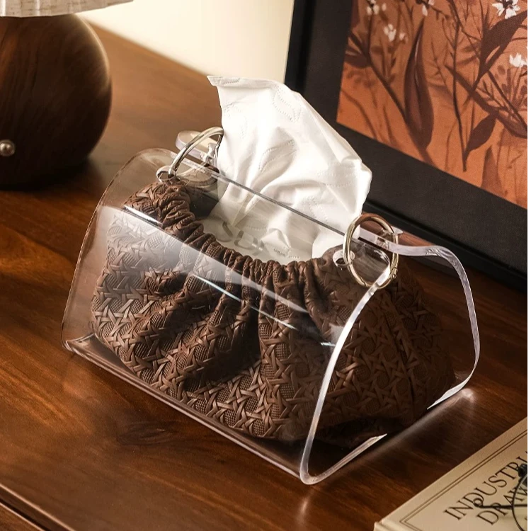 恩妮高档纸巾盒客厅轻奢装遥控器茶几亚克力餐巾纸大抽纸盒