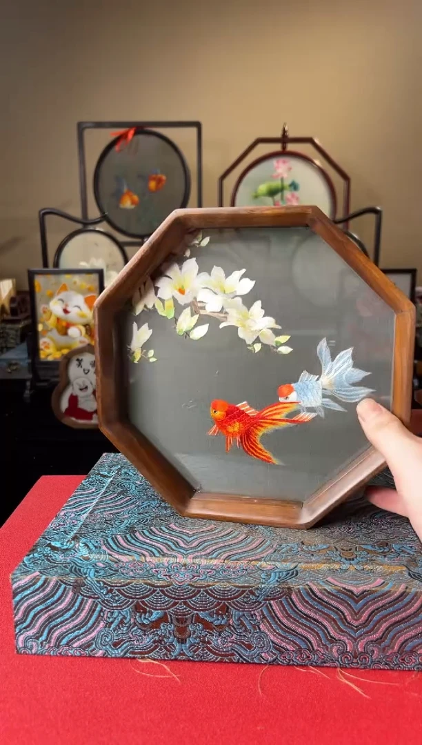 刺绣纯手工刺绣苏绣双面绣摆件