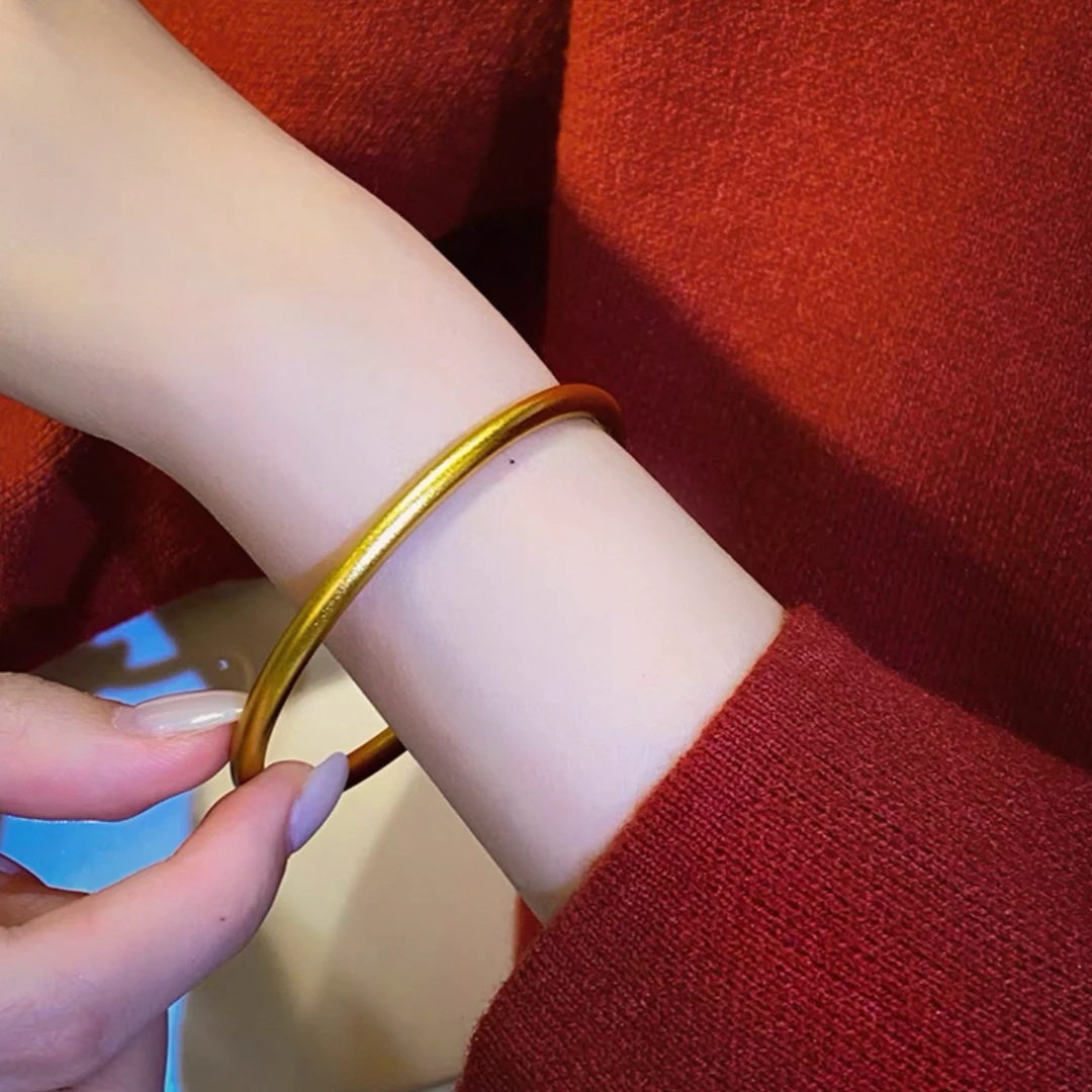 【顺丰配送 明天到家】经典素圈手镯 22g男女同款70-200斤适戴百搭时尚款饰品可戴漂亮铜合金V1父亲节礼物