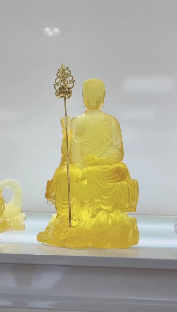 手工艺品琉璃沽**生古法琉璃19.5cm地藏