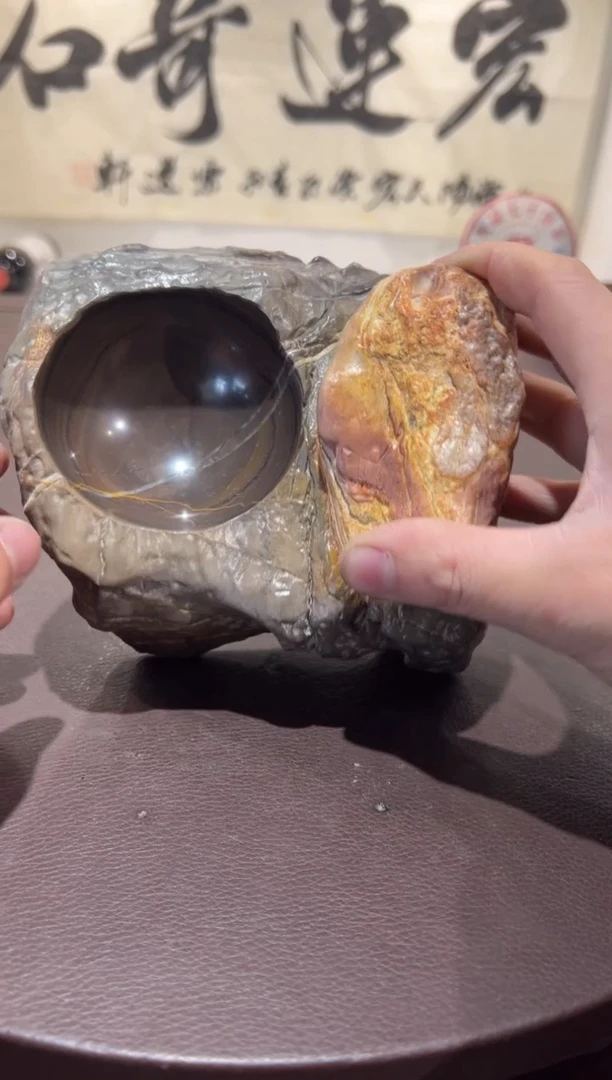 黄***邪意境典雅砚台烟缸摆件