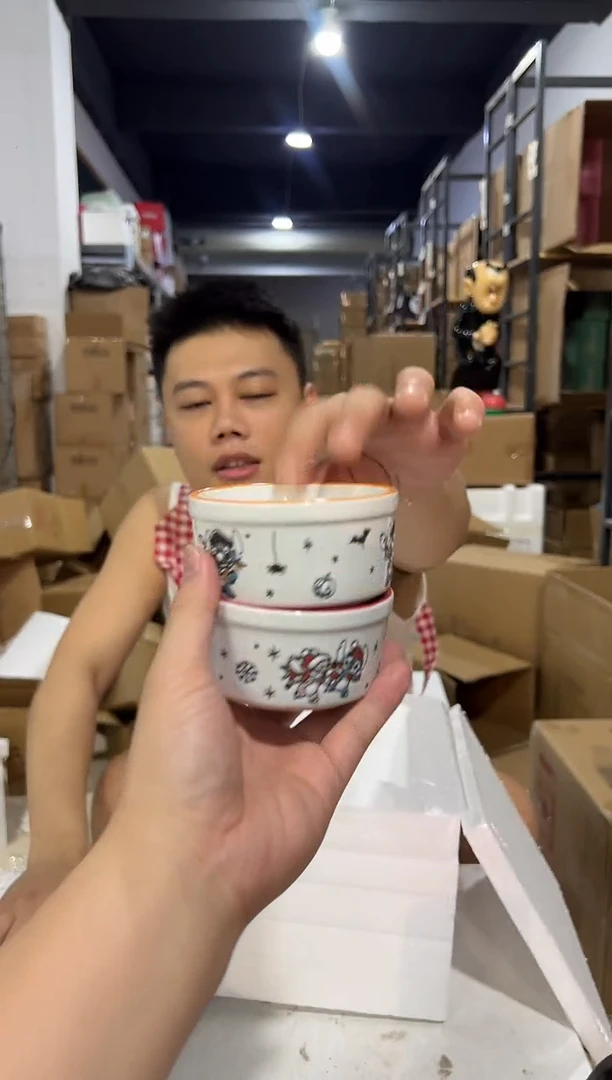 瓷片圣诞史迪仔小碗2件套