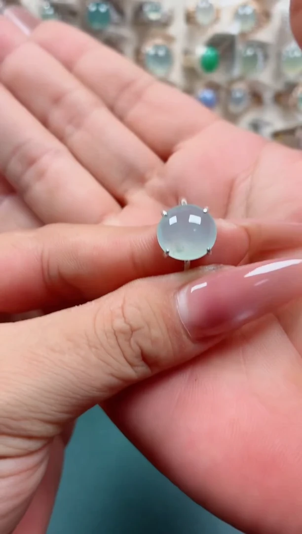 银S925镶嵌戒指翡翠.