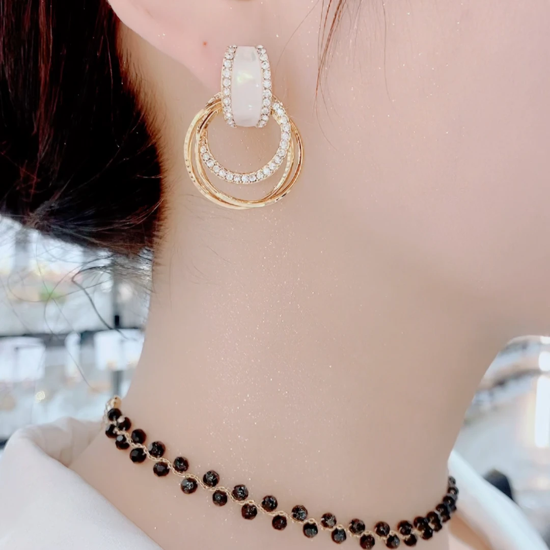 铜合金珐琅耳饰 151时尚个性百搭气质耳圈耳环