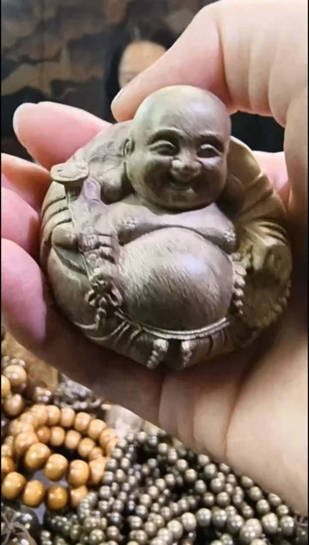 金丝楠弥勒手把件