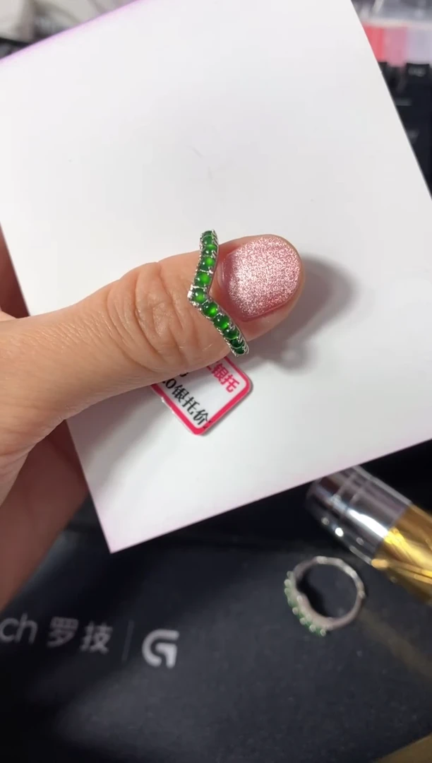 【闪购商品】翡翠戒指银S925镶嵌111111-1