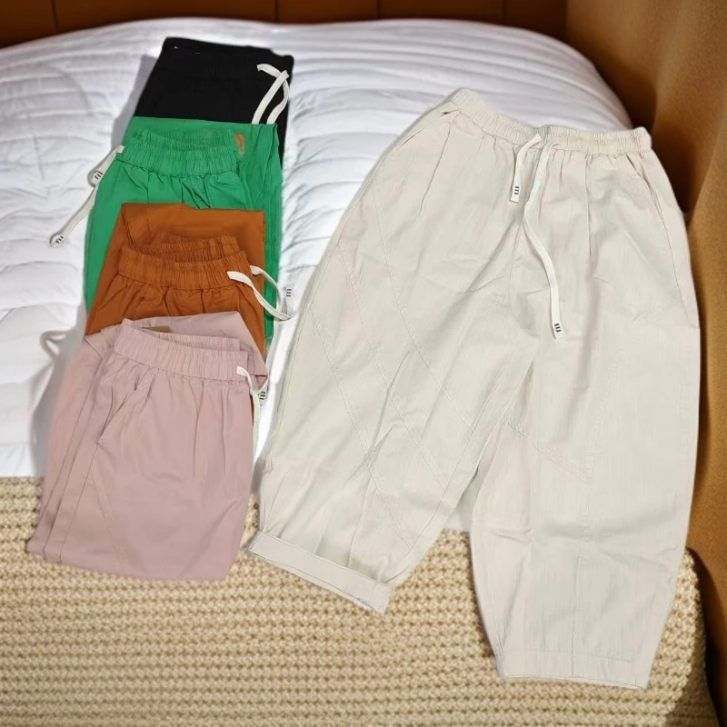 8803-1（飞儿同款）裤子水洗棉九分裤出游服装休闲裤