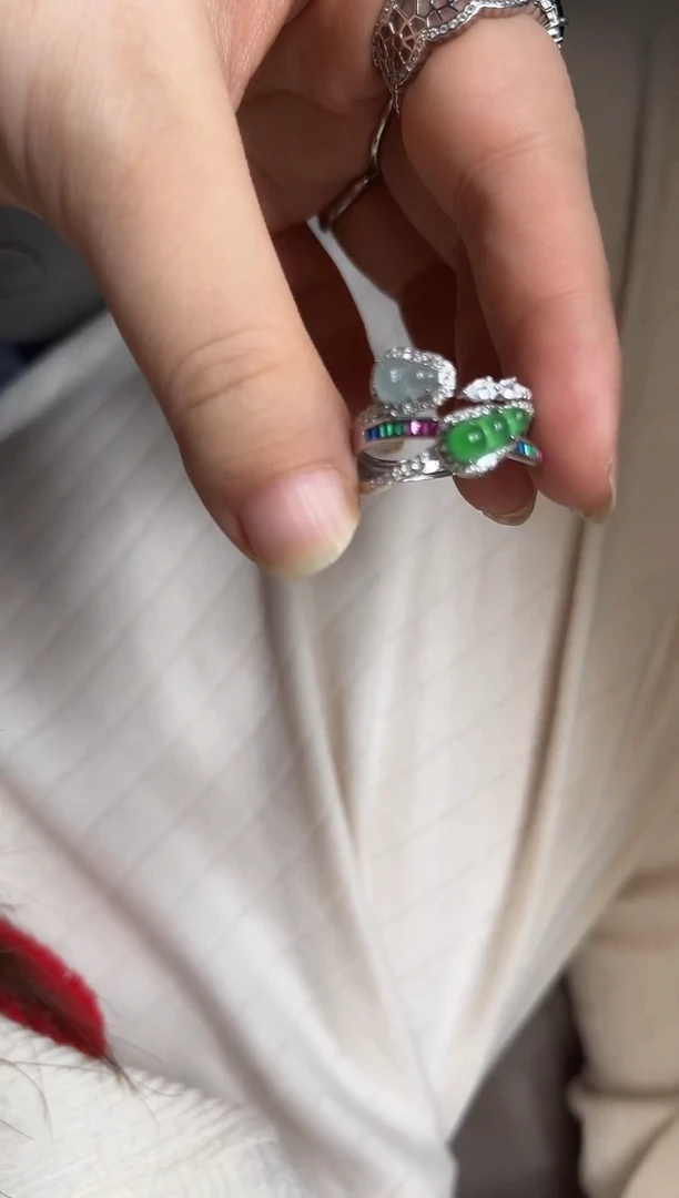 银S925镶嵌戒指翡翠0148359304