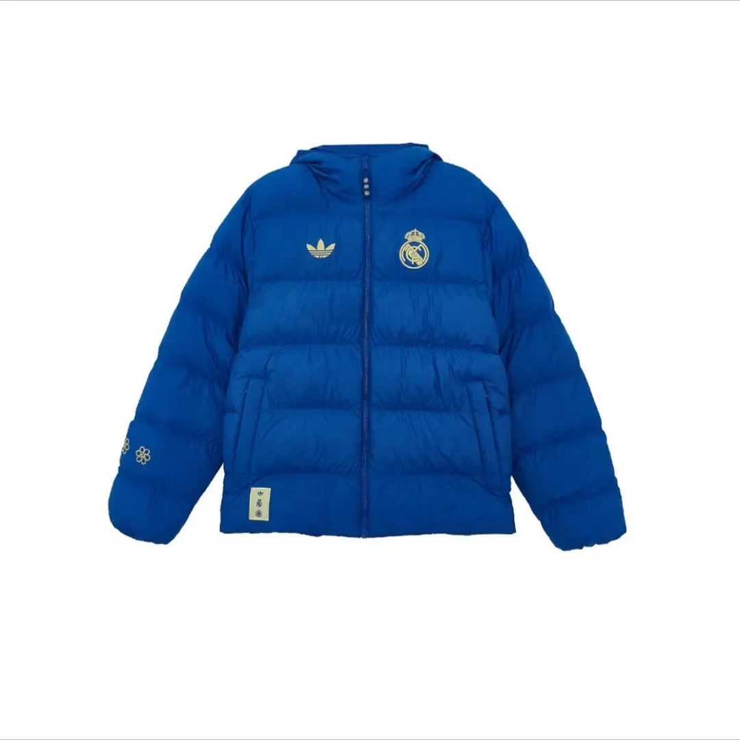 adidas/阿迪达斯双旦礼皇马足球联名新年款连帽棉服 JZ2238
