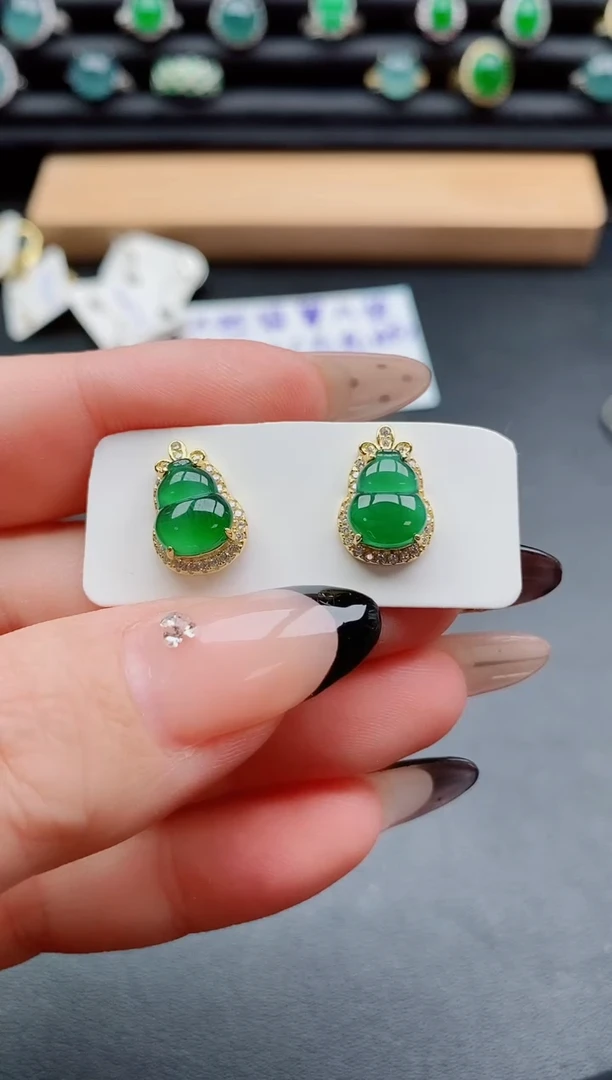 银S925镶嵌戒指翡翠1