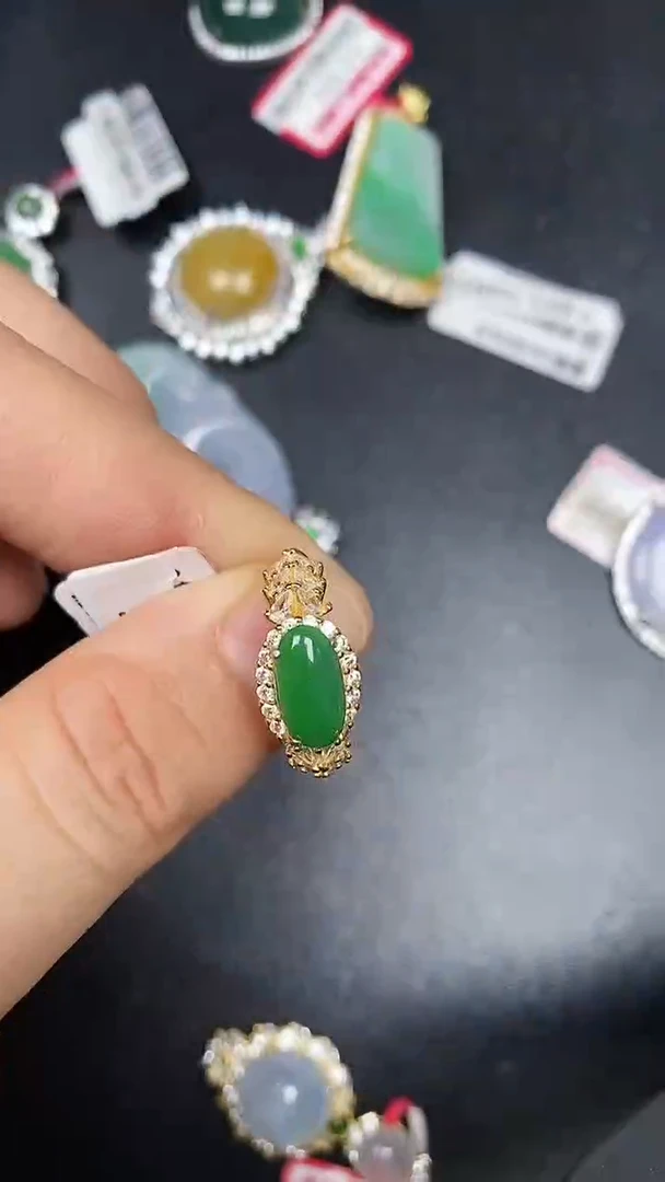 银S925镶嵌戒指翡翠2570