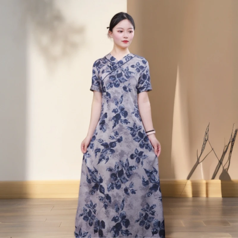 安夏  2025参展款改良旗袍气质日常优雅修身显瘦夏季复古