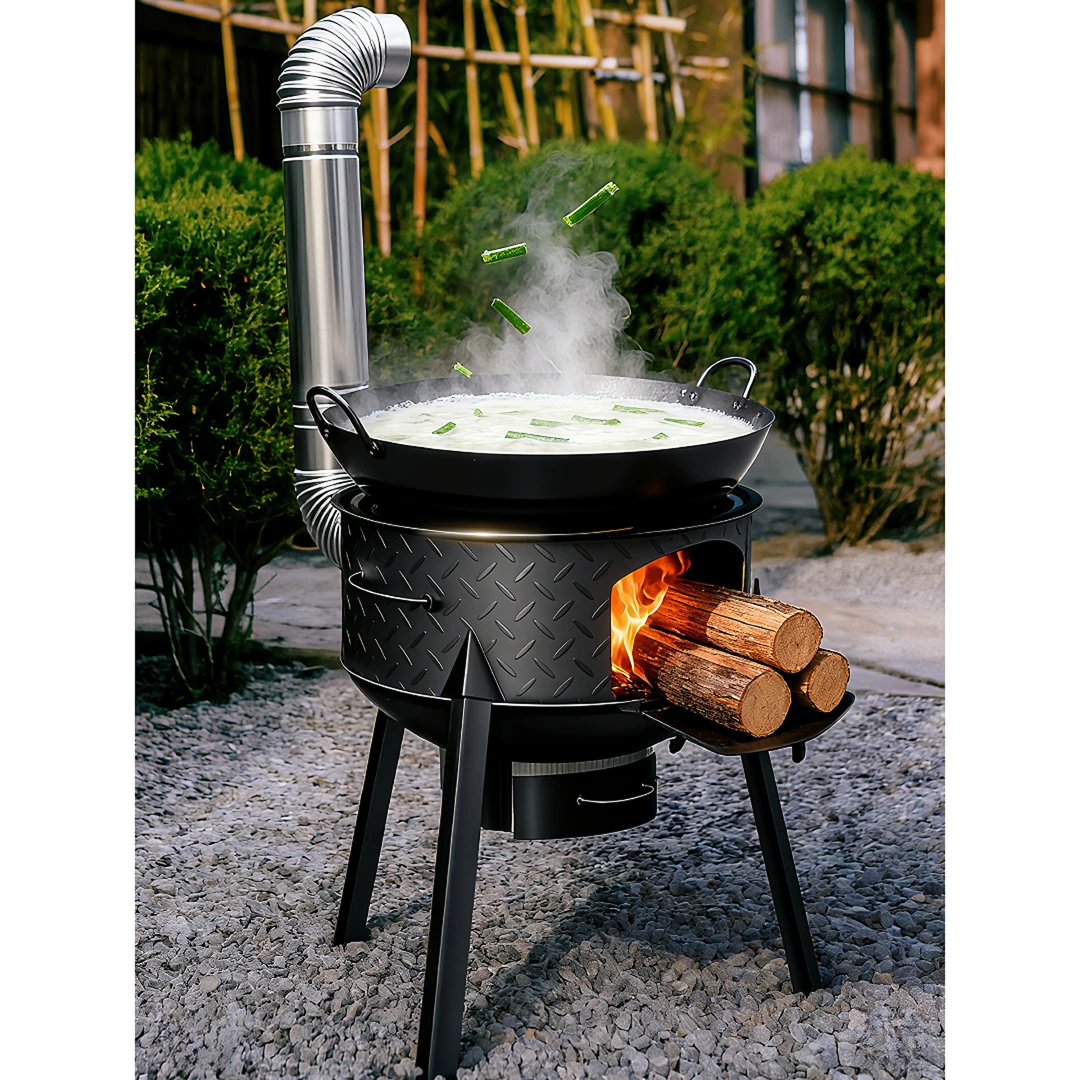 柴火灶家用烧木柴可移动地锅灶农村柴火炉新式取暖大锅台户外野营