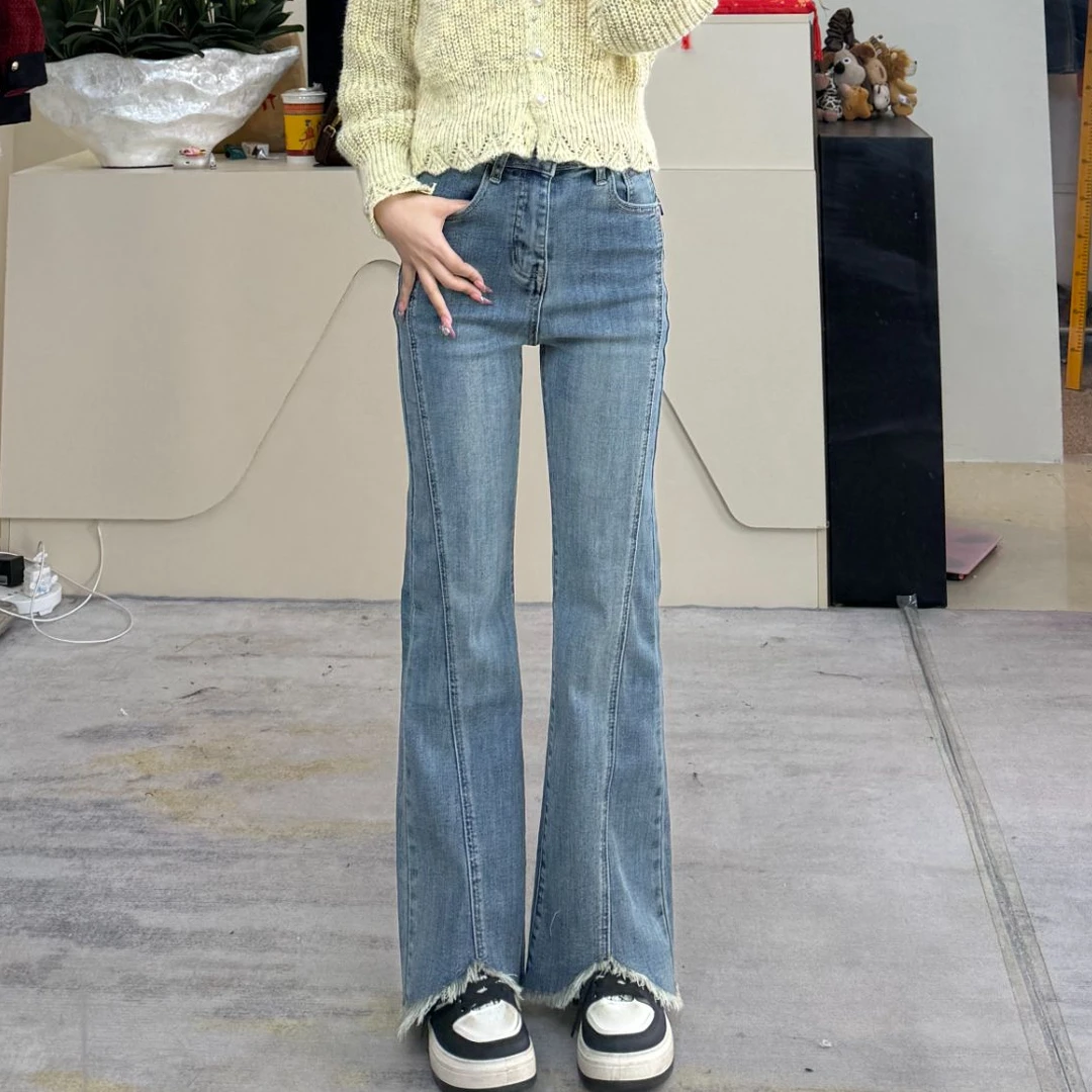 （捡漏）3122微喇牛仔裤女小个子春秋弹力显高显瘦高腰喇叭裤洋气
