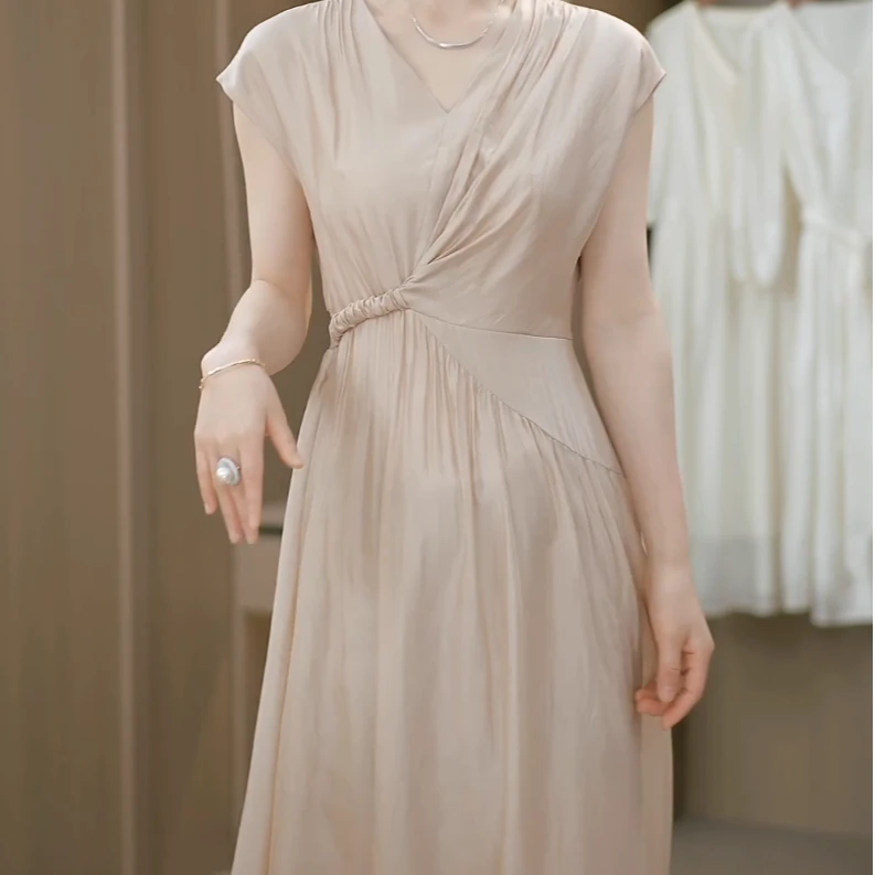 夏季修身精致气质休闲百搭遮肚子显瘦高档连衣裙M-4XL