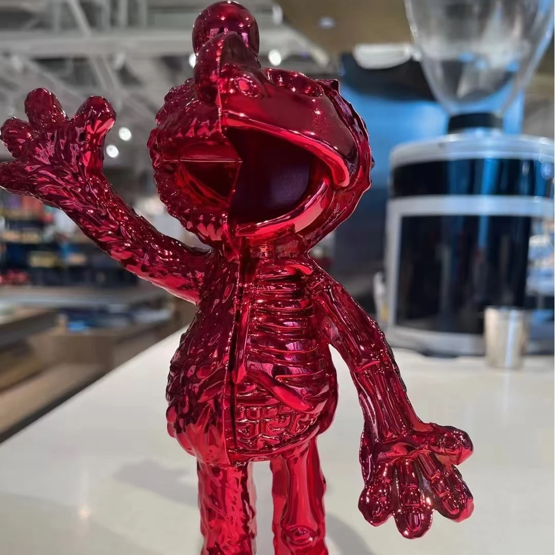 【小白】芝麻街 电镀红色elmo 红毛 潮流玩具 高21.5cm