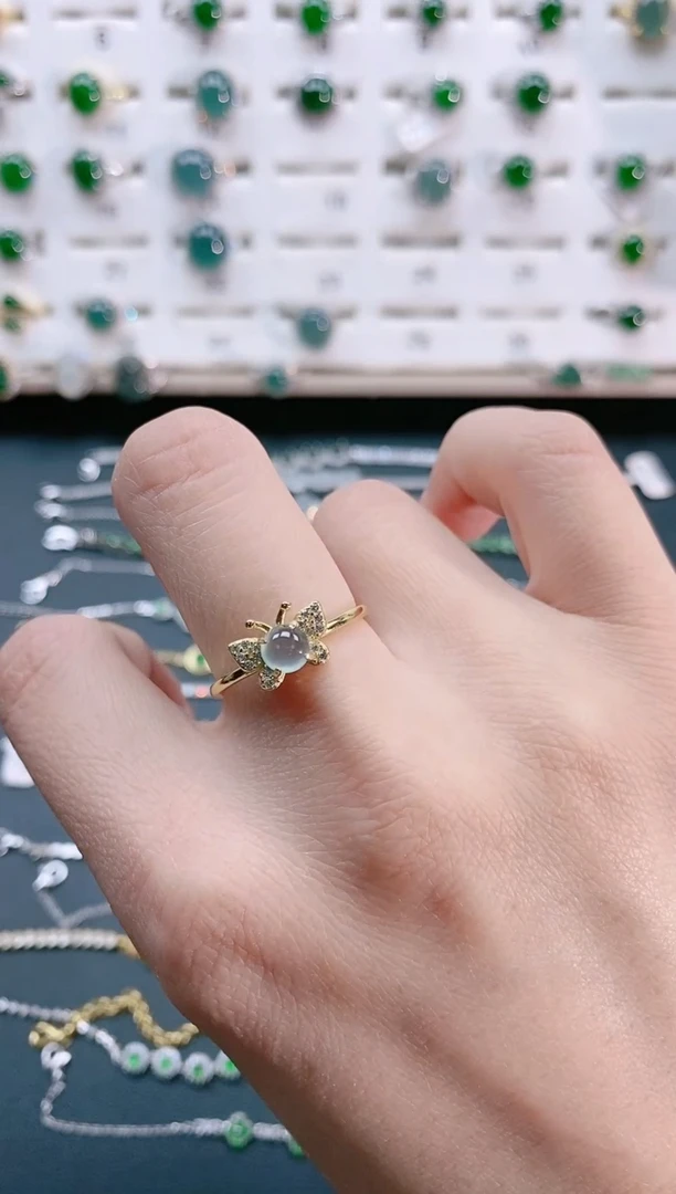 【闪购商品】翡翠戒指银S925镶嵌天然翡翠