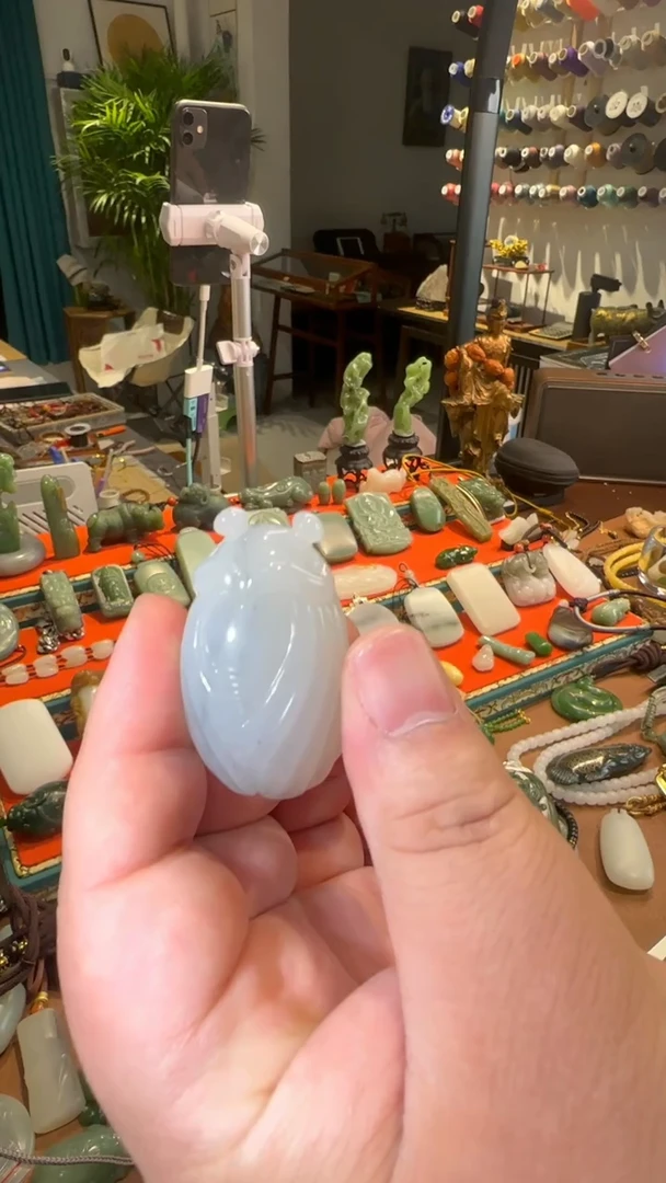 【闪购商品】和田玉颈饰未镶嵌和田玉青花玉蝉