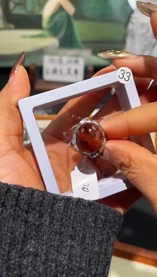 银S925镶嵌戒指水晶雹****️定制