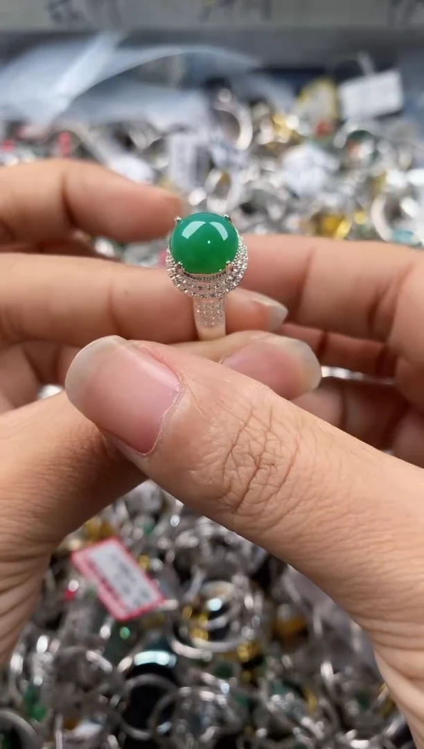 未镶嵌戒指翡翠555---3