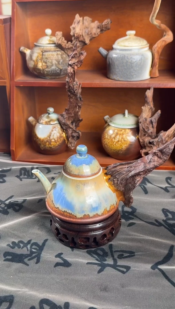 创意手作柴烧茶壶