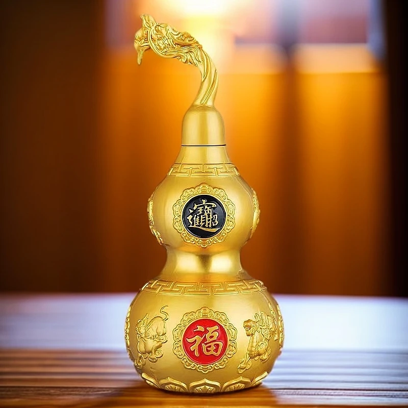 【龙五爷】纳福龙头葫芦摆件家居挂件吉祥如意葫芦金属工艺摆件TQ