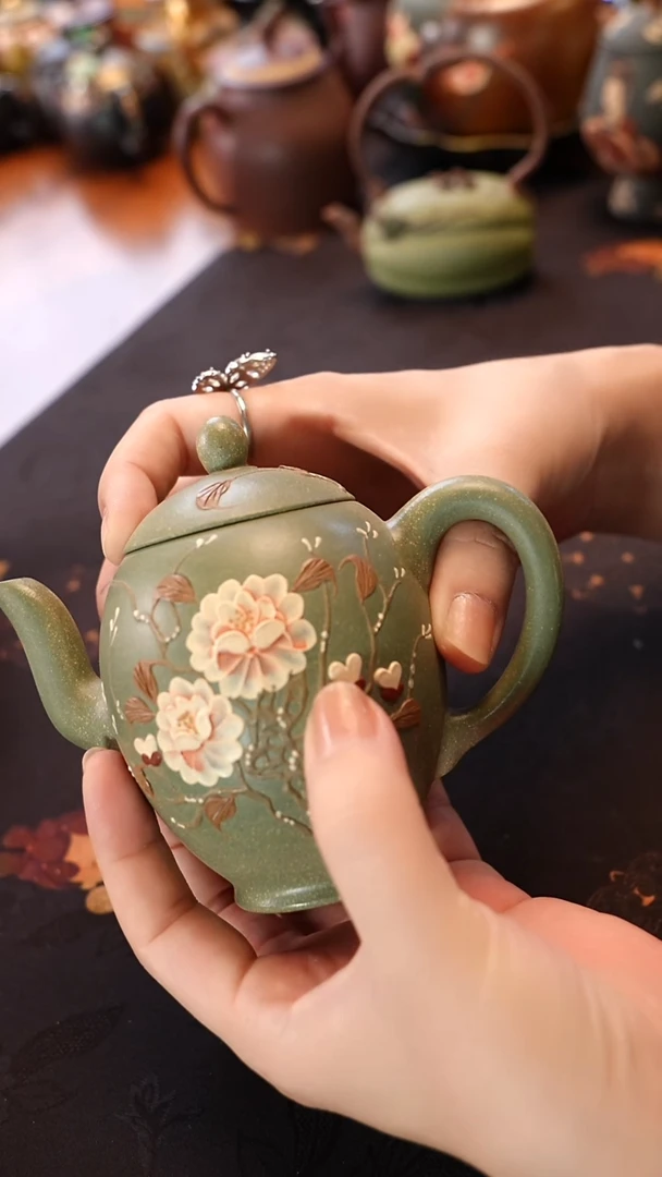 茶壶紫砂豆青砂宫灯